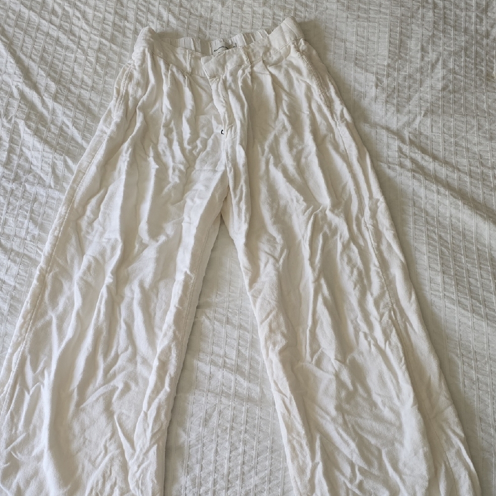 Abercrombie & Fitch Cream Linen Pants